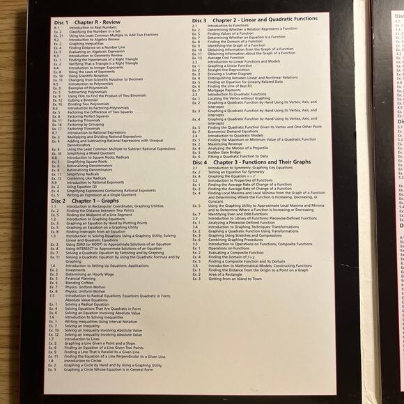 Sullivan College Algebra Lecture Series with Graphing Utilities 3rd Edition CD's - Picture 5 of 10